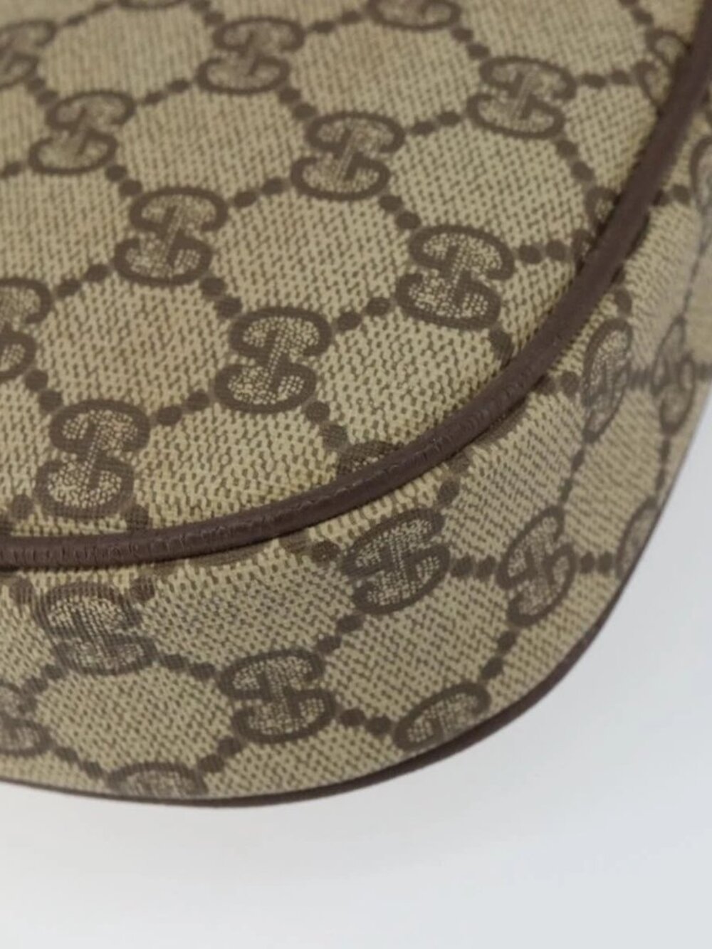 GUCCI GG Supreme Web Sherry Line Bag PVC Beige Gold 007 58 6112 1030 Auth 163653 - Picture 5 of 16